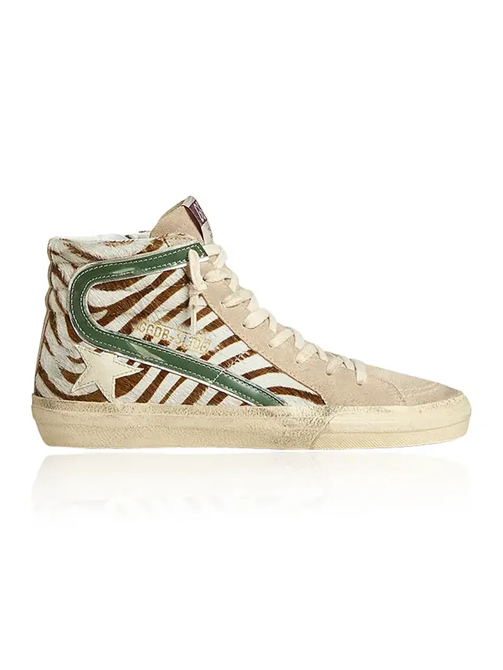 Slide Calf Hair High-Top Sneakers Slide Calf Hair High-Top Sneakers