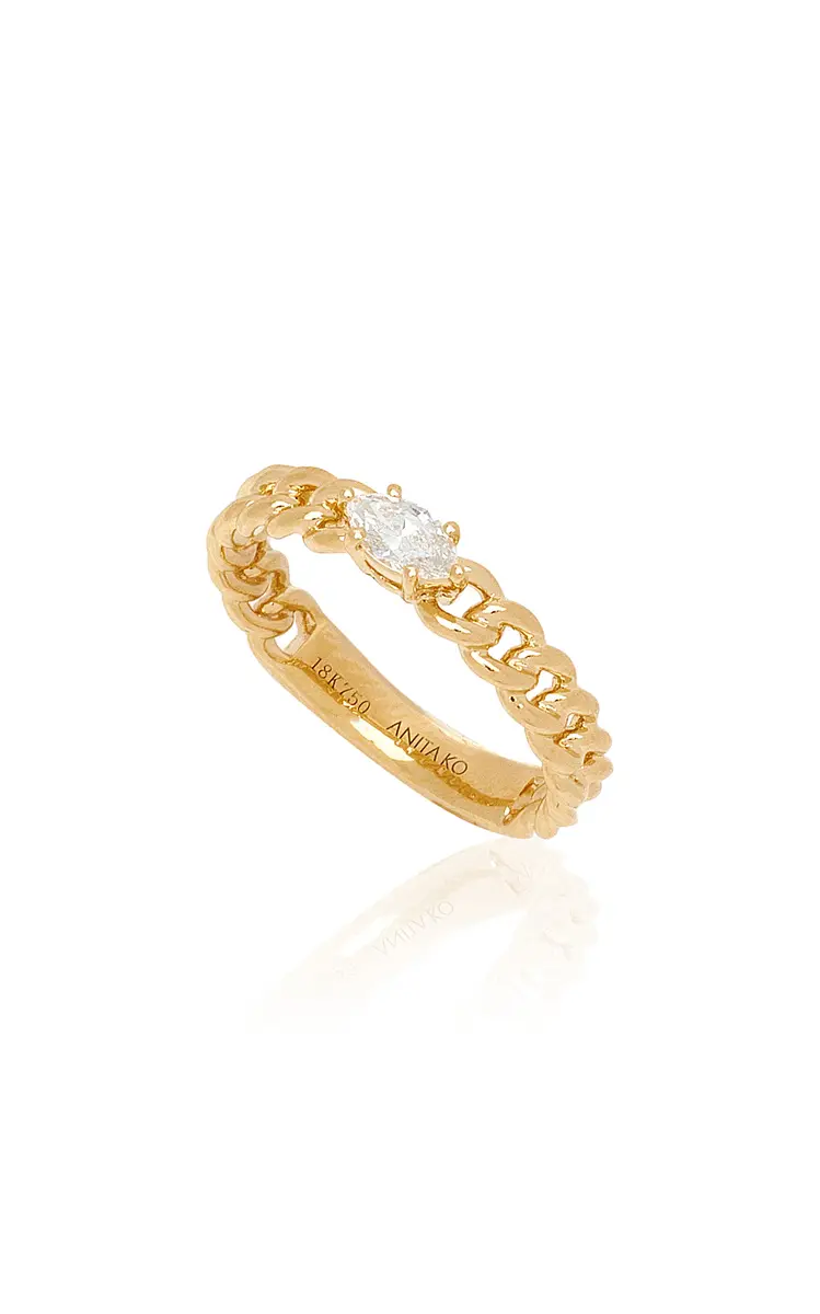 Anita Ko 18K Yellow Gold Diamond Chain Link Ring | Thumbnail 3 Anita Ko 18K Yellow Gold Diamond Chain Link Ring | Thumbnail 3