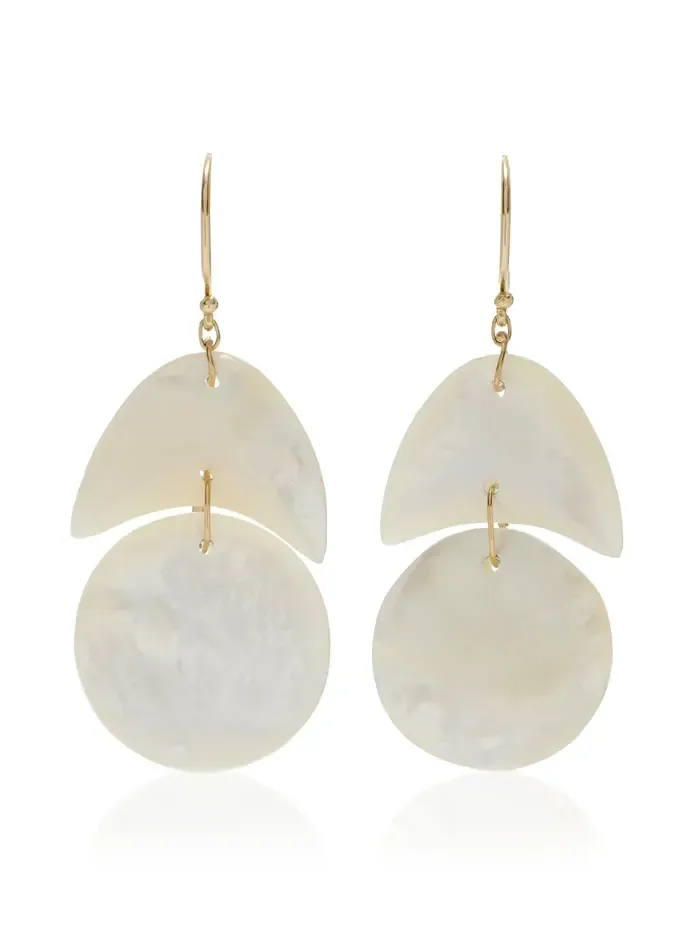 TEN THOUSAND THINGS Tiny Arp 18K Yellow Gold Mother-of-Pearl Earrings