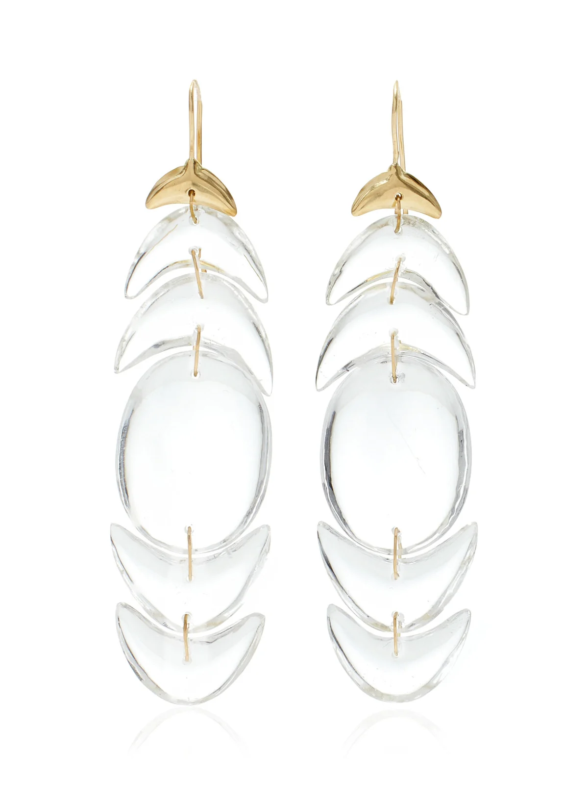 TEN THOUSAND THINGS Double Peacock 18K Yellow Gold Crystal Earrings