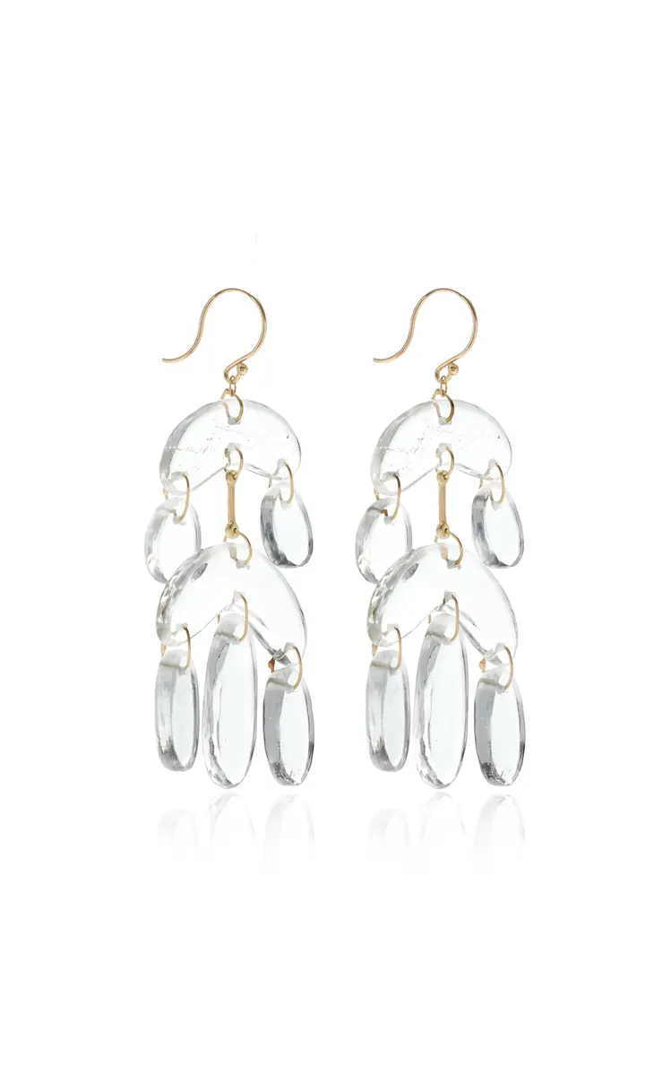 TEN THOUSAND THINGS Mini 18K Yellow Gold Crystal Chandelier Earrings | Thumbnail 3 TEN THOUSAND THINGS Mini 18K Yellow Gold Crystal Chandelier Earrings | Thumbnail 3