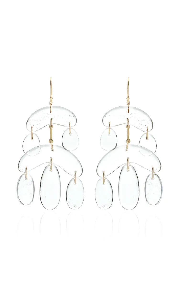 TEN THOUSAND THINGS Mini 18K Yellow Gold Crystal Chandelier Earrings