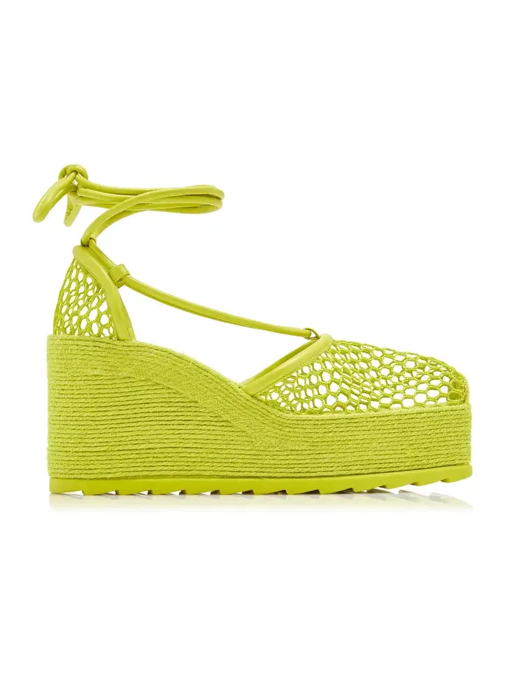 Bottega Veneta Lace-Up Wedge Espadrilles