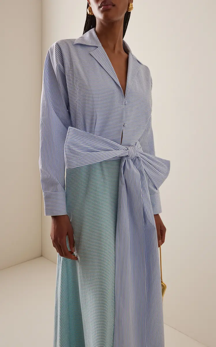 BERNADETTE Exclusive Riviera Clarence Striped Cotton Maxi Shirt Dress | Thumbnail 2 BERNADETTE Exclusive Riviera Clarence Striped Cotton Maxi Shirt Dress | Thumbnail 2