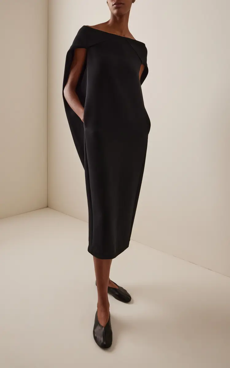The Row Anitas Cape-Detailed Wool Gabardine Midi Dress | Thumbnail 2 The Row Anitas Cape-Detailed Wool Gabardine Midi Dress | Thumbnail 2
