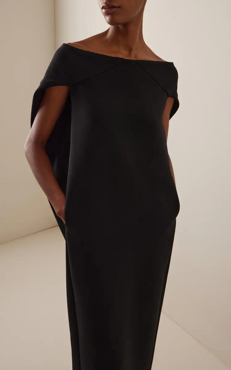 The Row Anitas Cape-Detailed Wool Gabardine Midi Dress | Thumbnail 3 The Row Anitas Cape-Detailed Wool Gabardine Midi Dress | Thumbnail 3