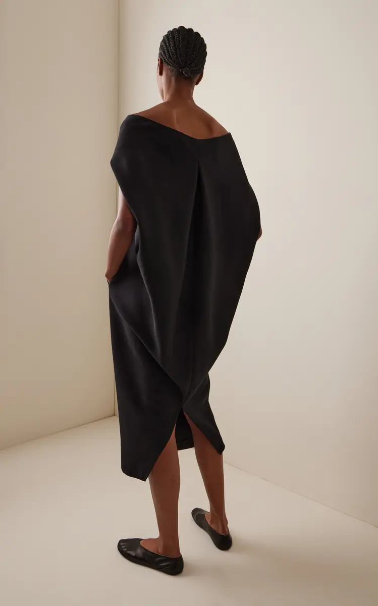 The Row Anitas Cape-Detailed Wool Gabardine Midi Dress | Thumbnail 4 The Row Anitas Cape-Detailed Wool Gabardine Midi Dress | Thumbnail 4
