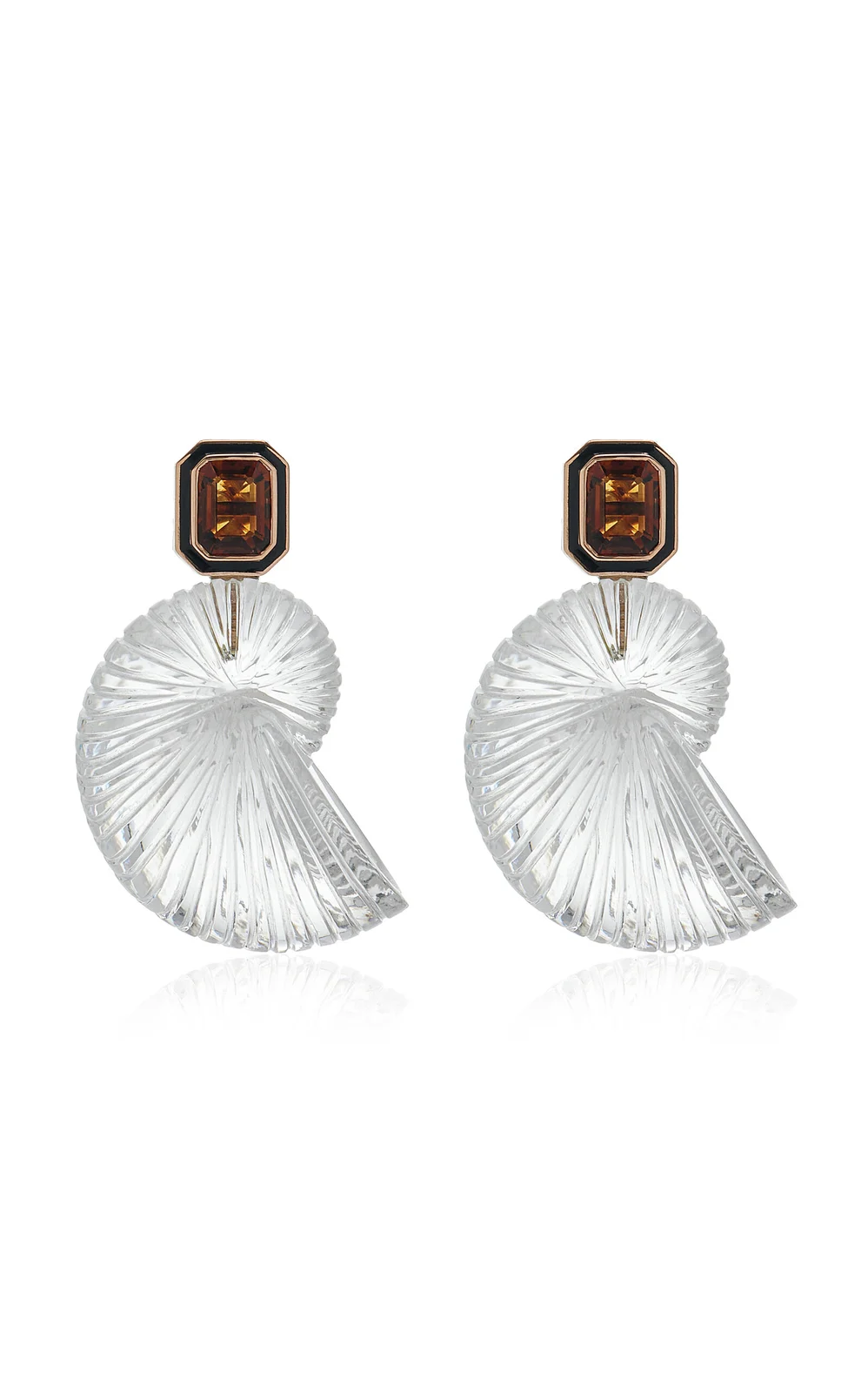 DEZSO BY SARA BELTRÁN 18K Yellow Gold Crystal Citrine Earrings
