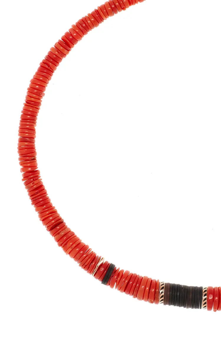 DEZSO BY SARA BELTRÁN Red Coral Puka Shell Necklace | Thumbnail 4