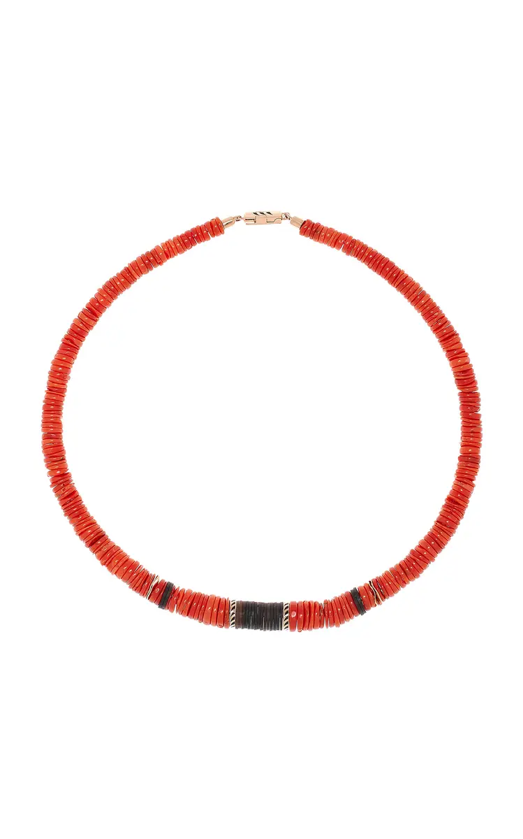 DEZSO BY SARA BELTRÁN Red Coral Puka Shell Necklace | Thumbnail 5