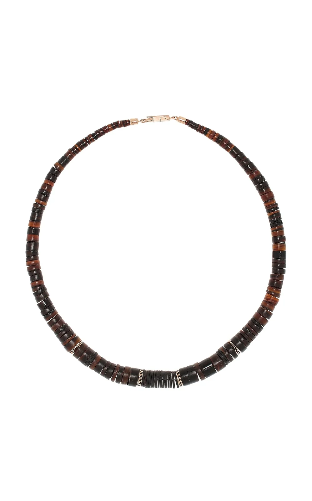 18K Rose Gold Shell And Enamel Necklace