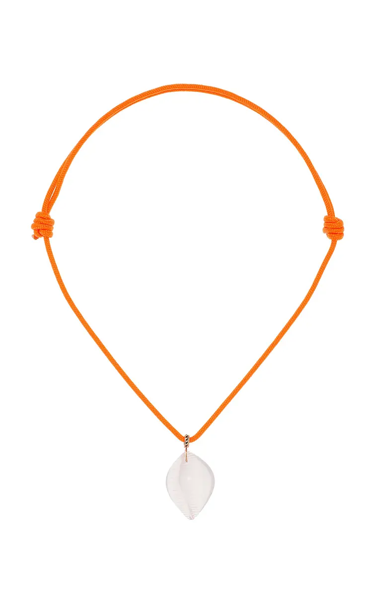 DEZSO BY SARA BELTRÁN Rose Quartz Cowry Medio Carved Shell Pendant | Thumbnail 4