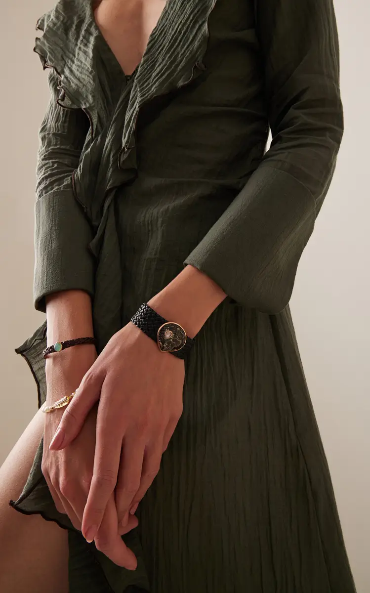 DEZSO BY SARA BELTRÁN 18K Gold Diamond Leather Bracelet | Thumbnail 2