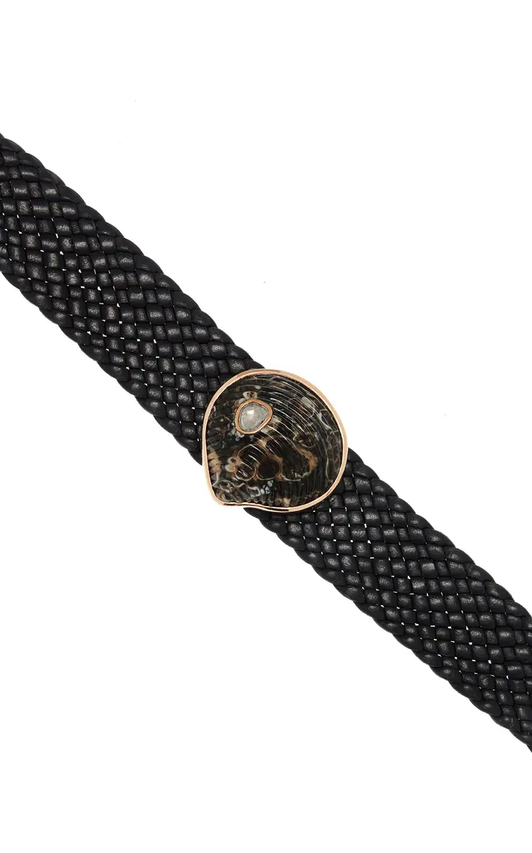 DEZSO BY SARA BELTRÁN 18K Gold Diamond Leather Bracelet | Thumbnail 3
