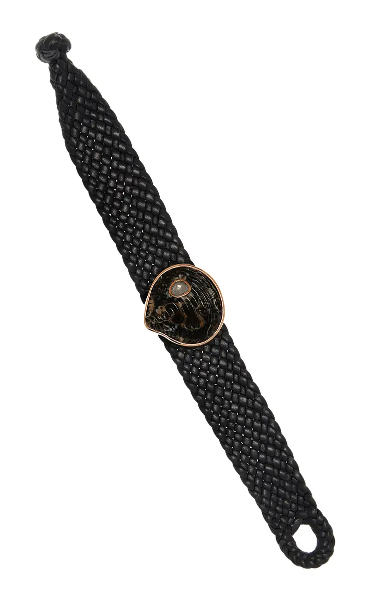 DEZSO BY SARA BELTRÁN 18K Gold Diamond Leather Bracelet | Thumbnail 4