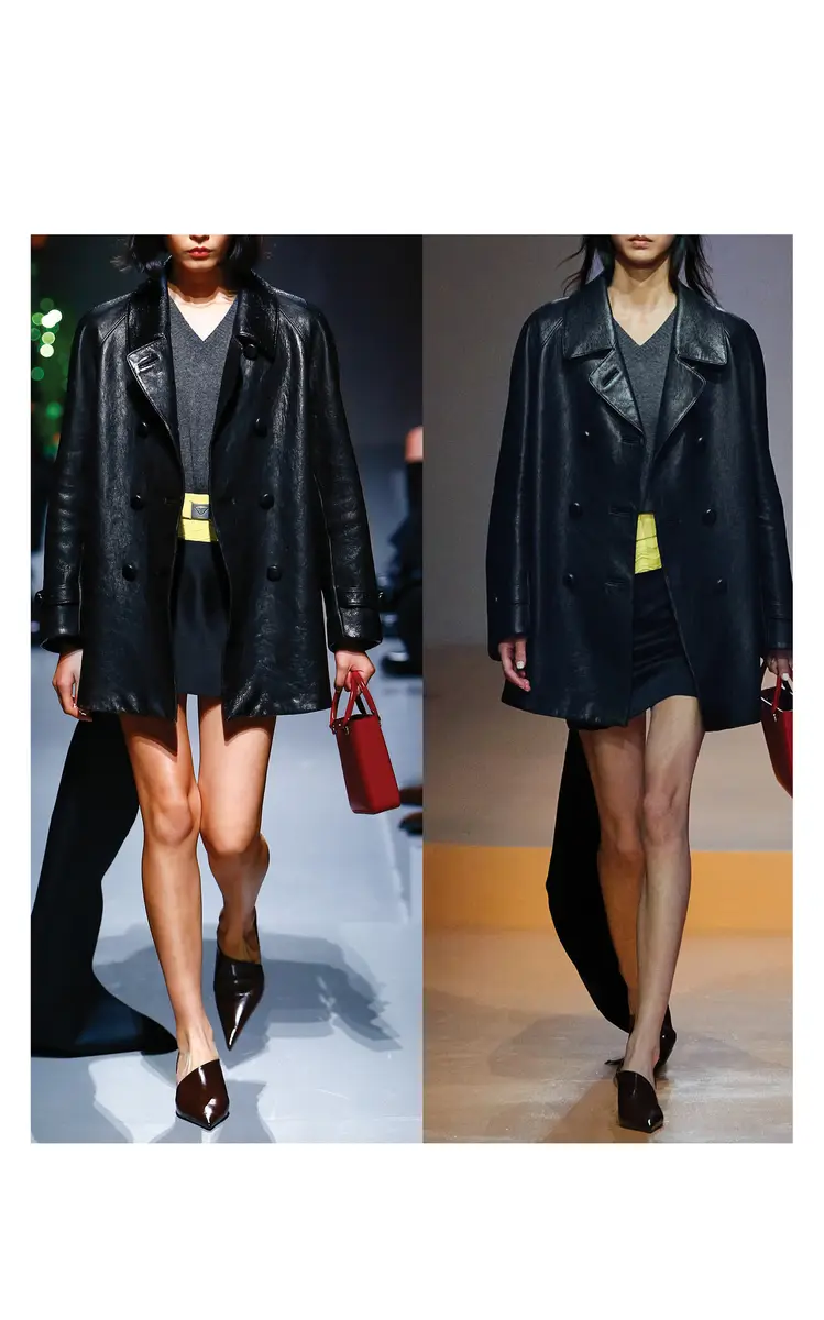 Prada Double-Breasted Leather Jacket | Thumbnail 2 Prada Double-Breasted Leather Jacket | Thumbnail 2
