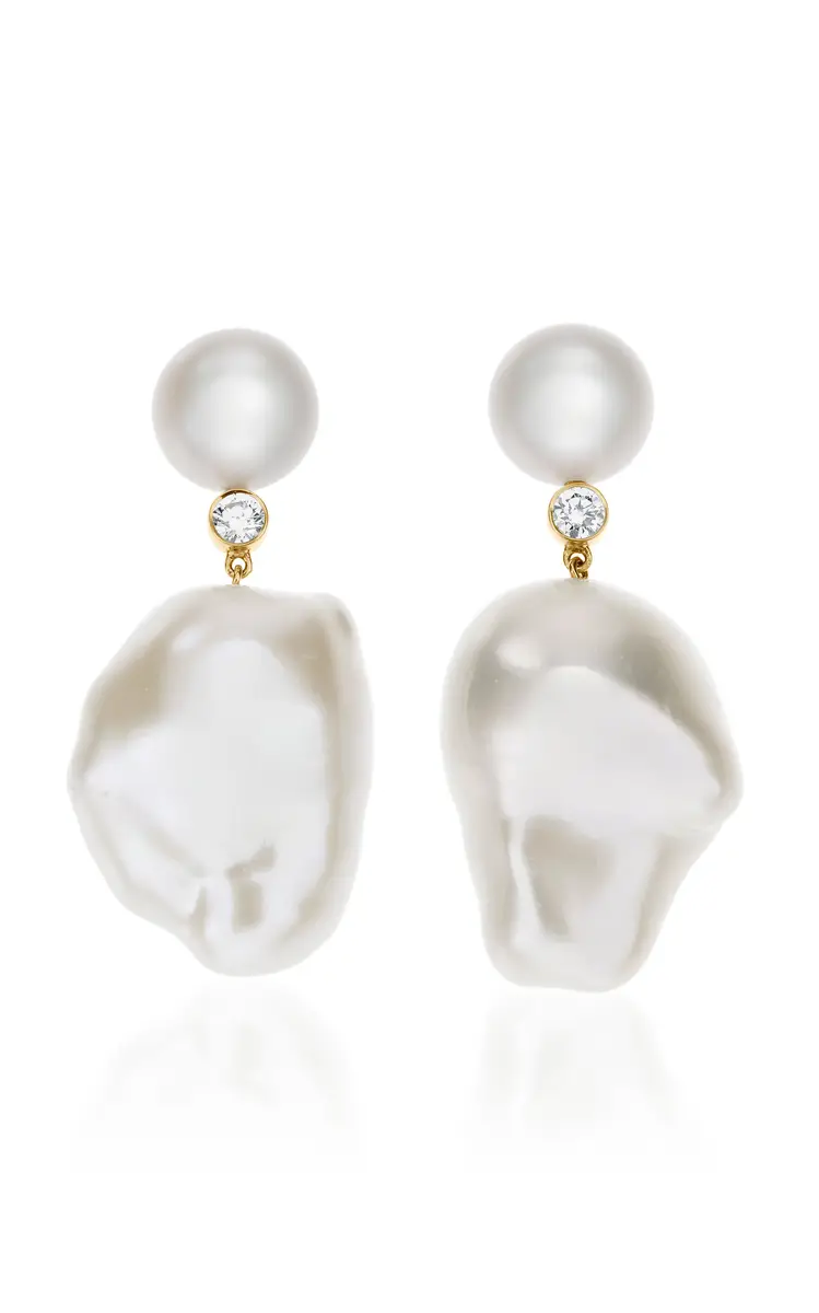 Sophie Bille Brahe Venus Diamant 14K Gold; Pearl and Diamond Earrings | Thumbnail 4 Sophie Bille Brahe Venus Diamant 14K Gold; Pearl and Diamond Earrings | Thumbnail 4
