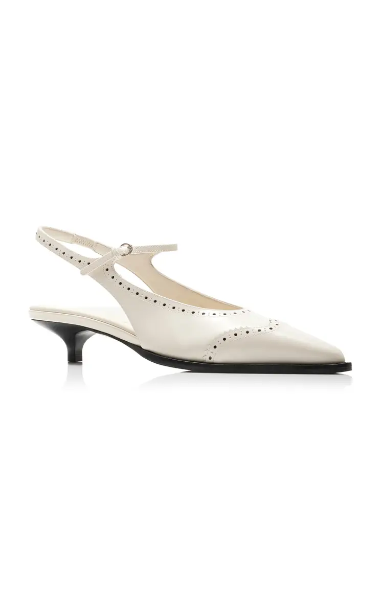 Miu Miu Brogue Leather Mary Jane Slingback Pumps | Thumbnail 5
