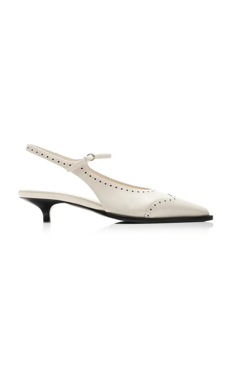 Miu Miu Brogue Leather Mary Jane Slingback Pumps | Thumbnail 7