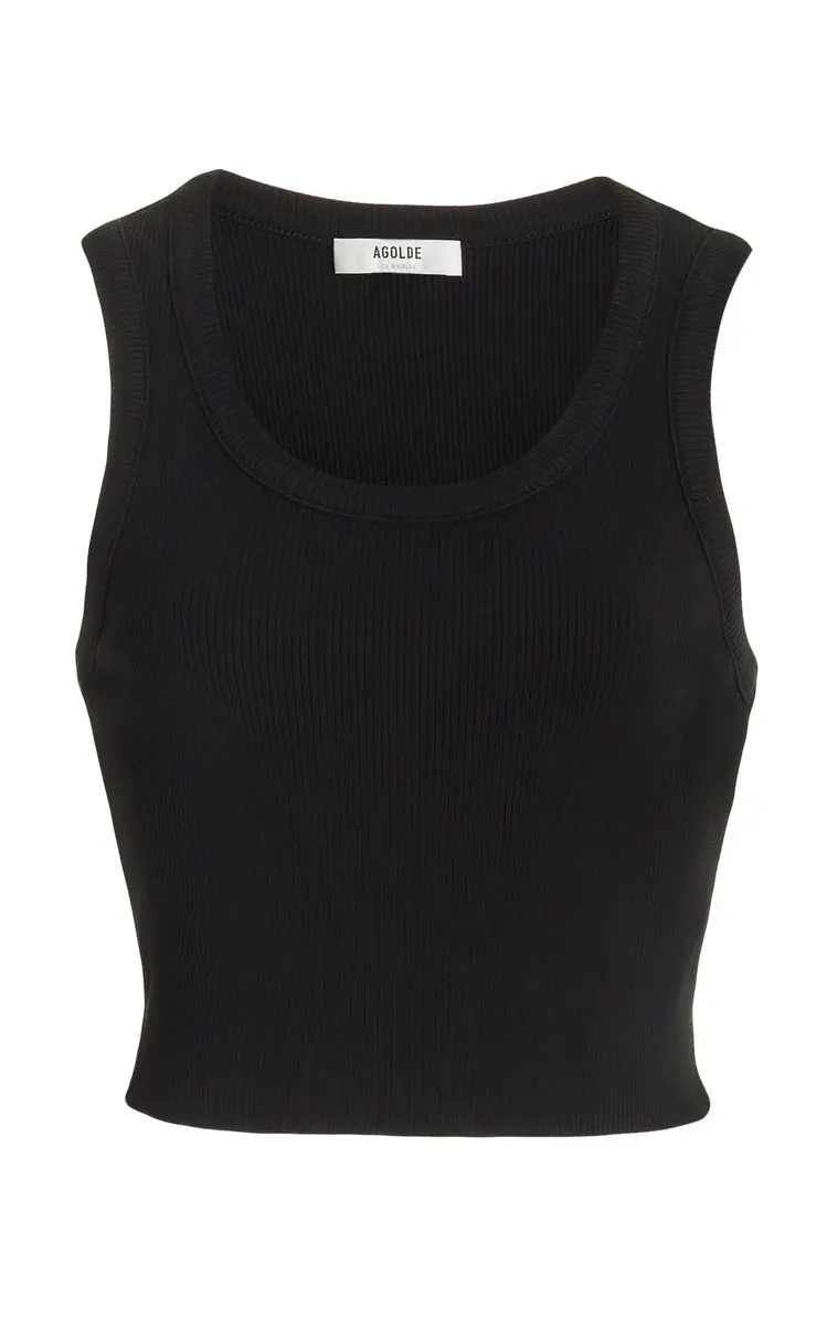 AGOLDE Poppy Cotton-Blend Cropped Tank Top