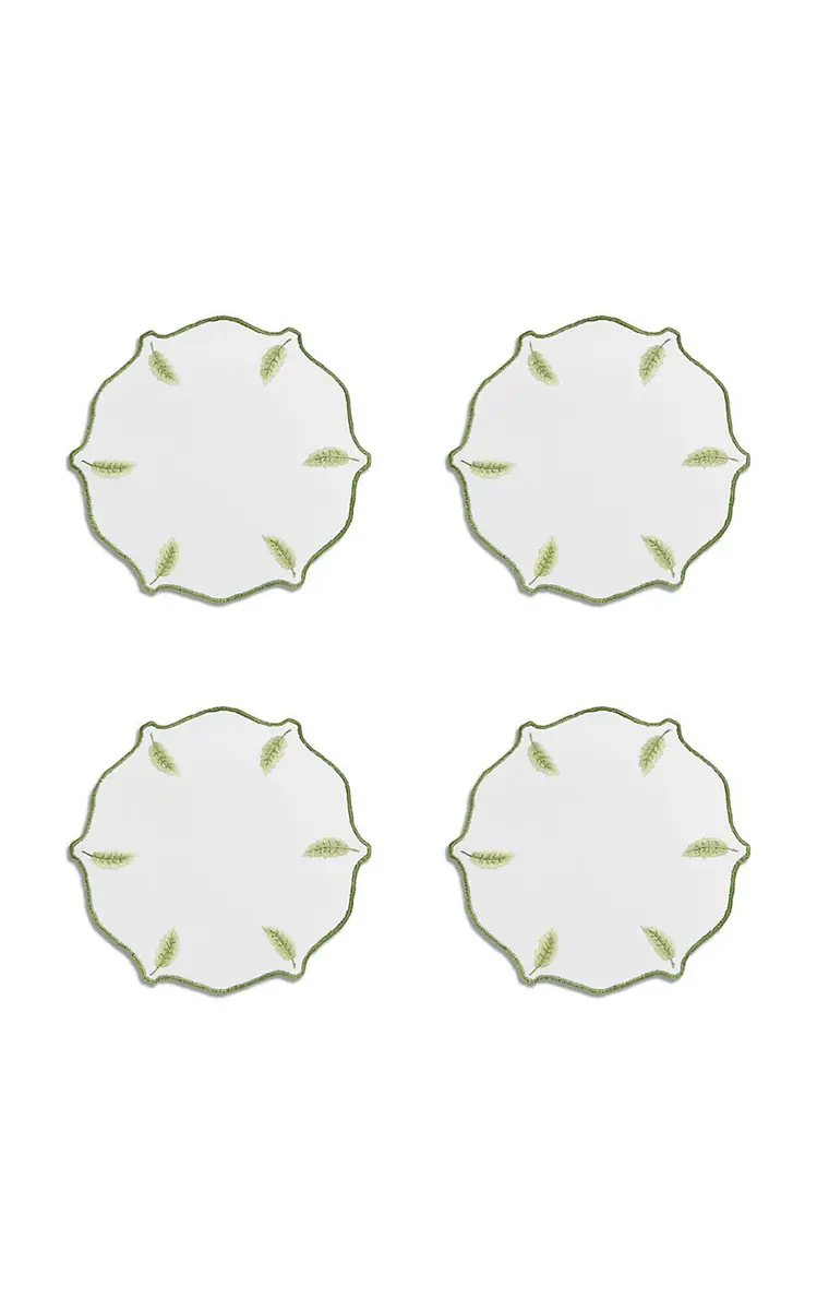 Tiffany & Co. Set-of-Four Wisteria Embroidered Linen Coasters - Multi | Image 1 Tiffany & Co. Set-of-Four Wisteria Embroidered Linen Coasters - Multi | Image 1
