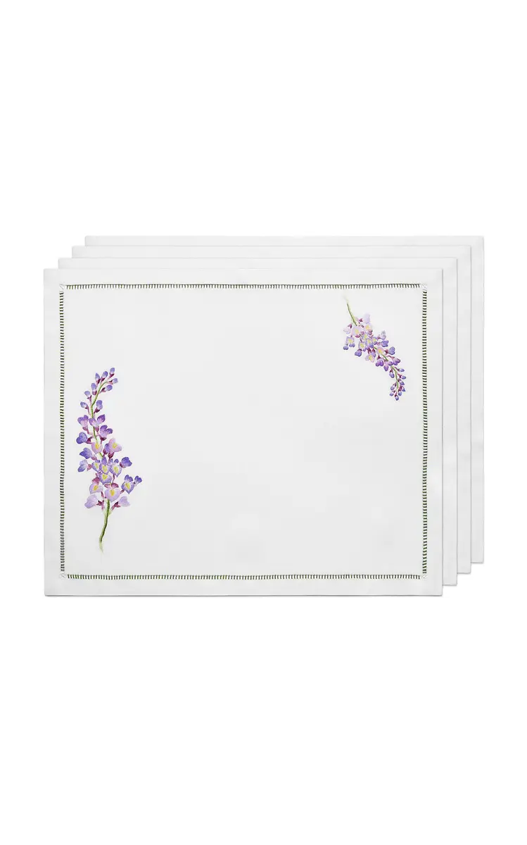 Tiffany & Co. Set-of-Four Wisteria Embroidered-Linen Placemats - Multi | Image 1 Tiffany & Co. Set-of-Four Wisteria Embroidered-Linen Placemats - Multi | Image 1