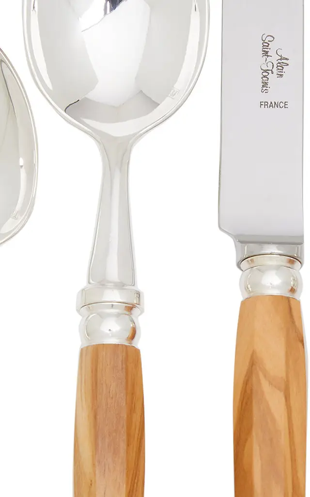 Alain Saint-Joanis Riviera Olivewood Silver-Plated Five-Piece Silverware Set | Thumbnail 2 Alain Saint-Joanis Riviera Olivewood Silver-Plated Five-Piece Silverware Set | Thumbnail 2