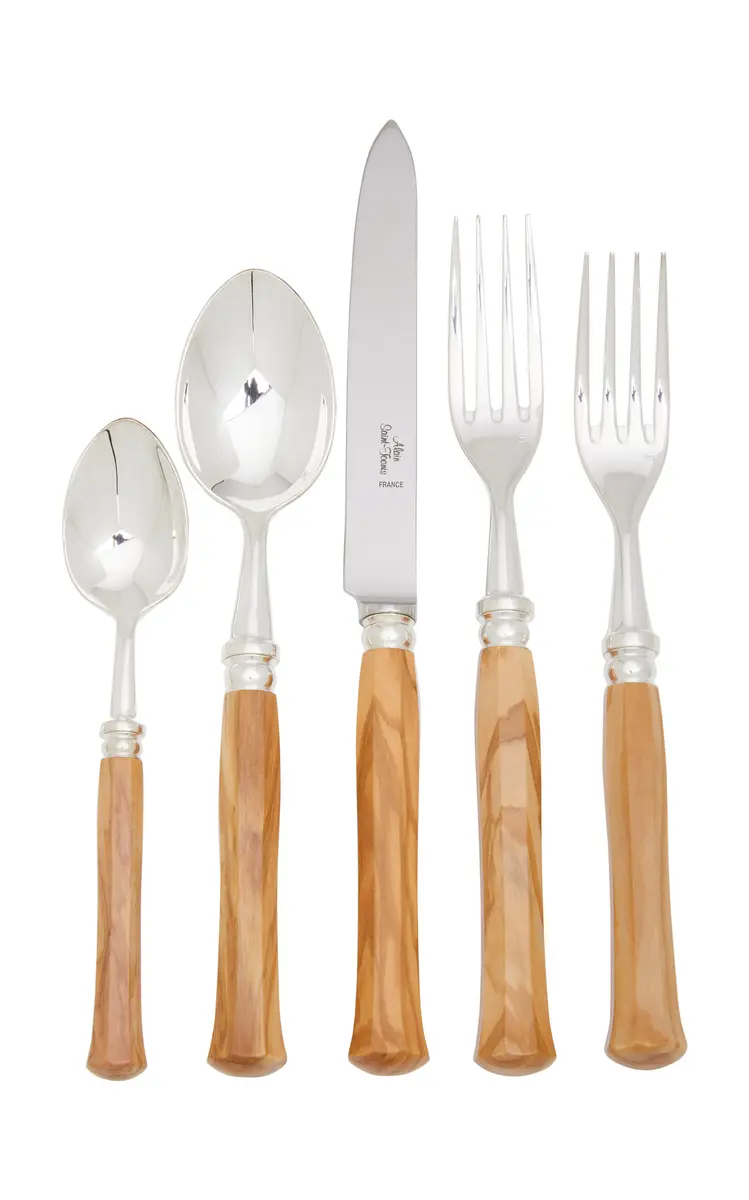 Alain Saint-Joanis Riviera Olivewood Silver-Plated Five-Piece Silverware Set | Thumbnail 3 Alain Saint-Joanis Riviera Olivewood Silver-Plated Five-Piece Silverware Set | Thumbnail 3