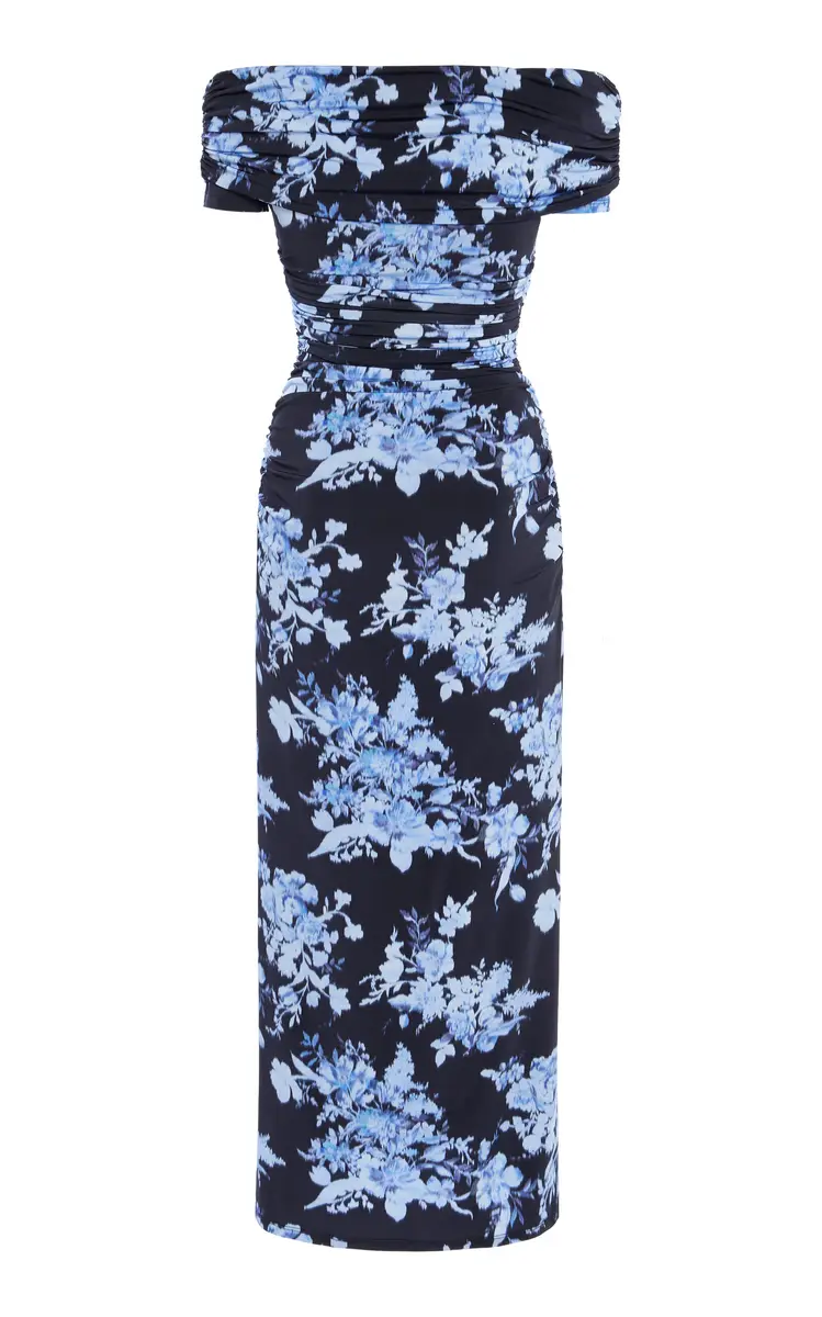Carolina Herrera Ruched Jersey Off-The-Shoulder Midi Dress | Thumbnail 3