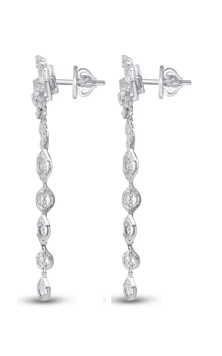 Harakh 18K White Gold Haveli Dangle Earrings | Thumbnail 3 Harakh 18K White Gold Haveli Dangle Earrings | Thumbnail 3