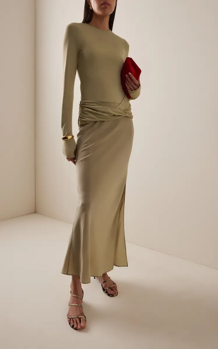 SIR. Milesi Twisted Jersey and Satin Gown | Thumbnail 2 SIR. Milesi Twisted Jersey and Satin Gown | Thumbnail 2