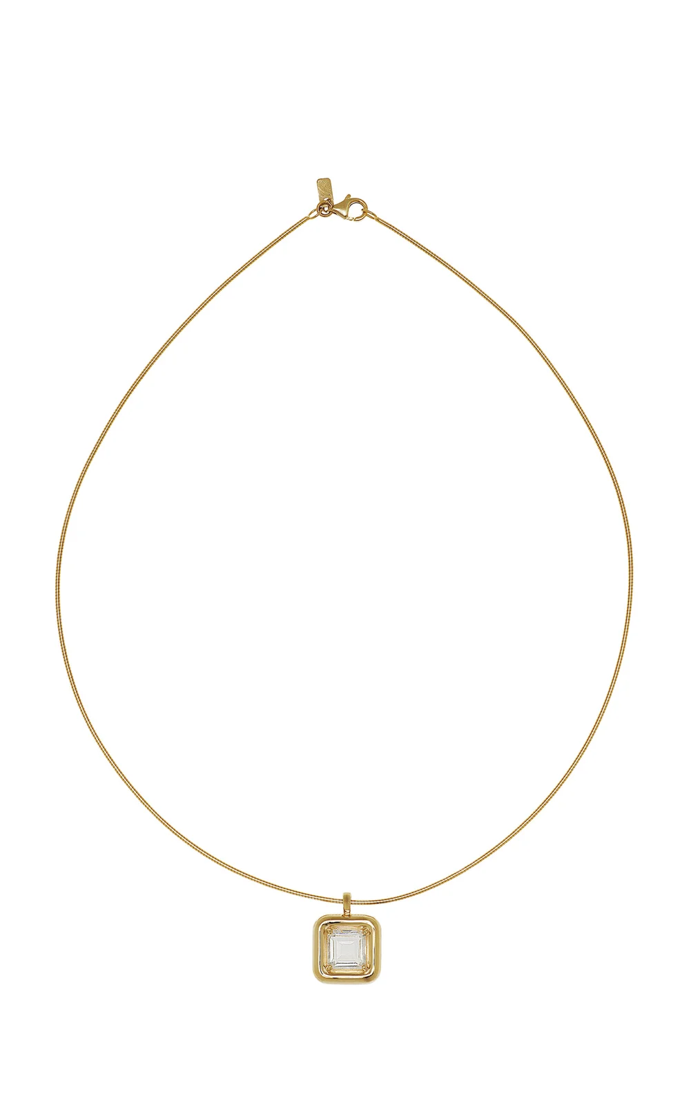 9K Yellow Gold Crystal Pendant Necklace