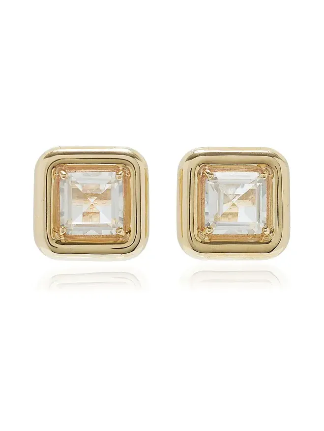 9K Yellow Gold Crystal Earrings 9K Yellow Gold Crystal Earrings