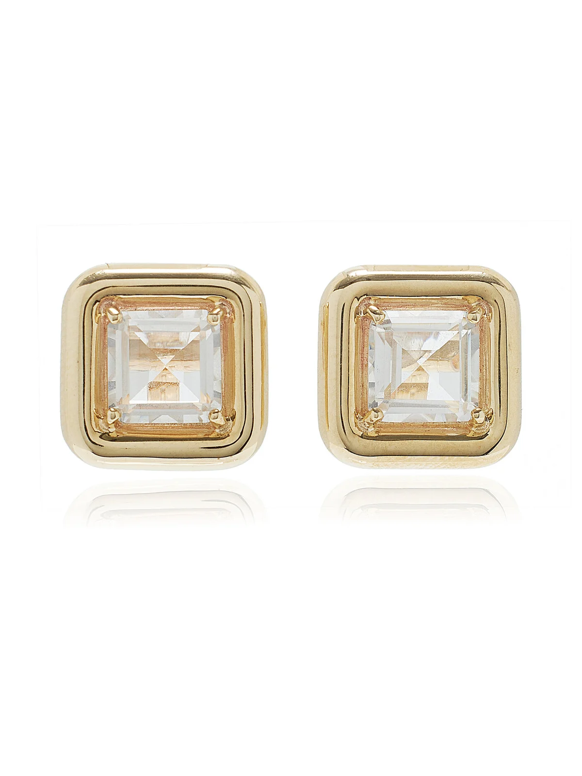 9K Yellow Gold Crystal Earrings