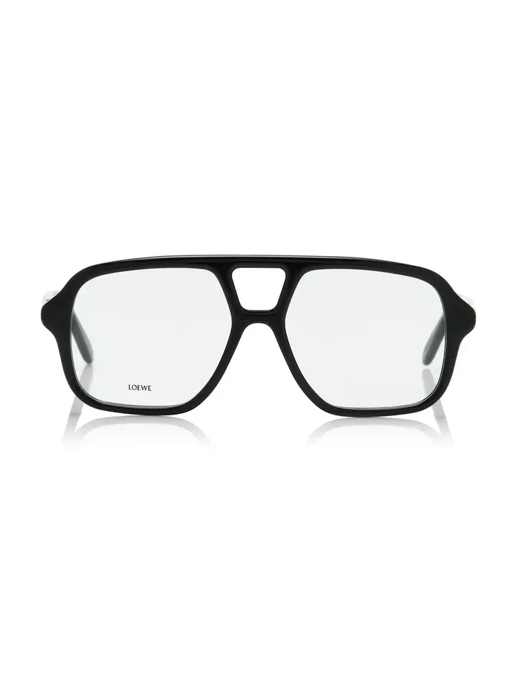 Slim Aviator-Frame Acetate Glasses