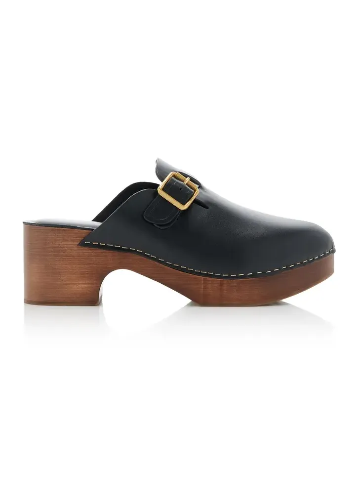 Golden Goose Buckle-Detailed Leather Clogs