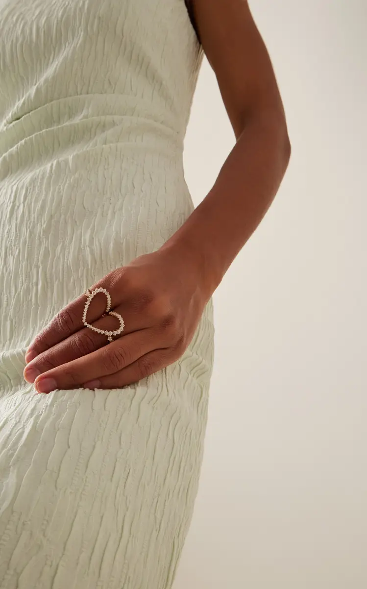 Yvonne Léon 18K Yellow Gold Diamond Double Heart Ring | Thumbnail 2 Yvonne Léon 18K Yellow Gold Diamond Double Heart Ring | Thumbnail 2