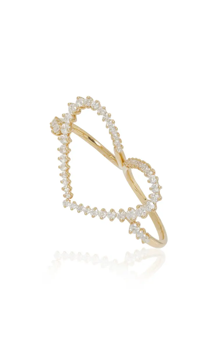 Yvonne Léon 18K Yellow Gold Diamond Double Heart Ring | Thumbnail 3 Yvonne Léon 18K Yellow Gold Diamond Double Heart Ring | Thumbnail 3