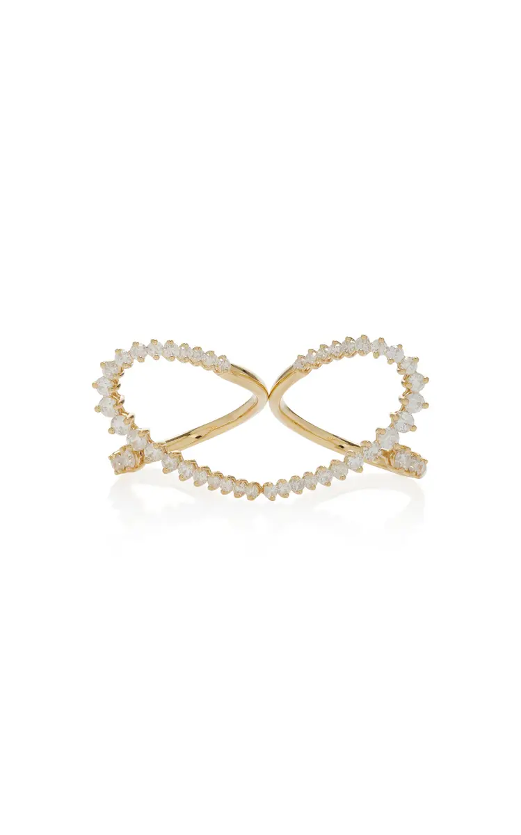 Yvonne Léon 18K Yellow Gold Diamond Double Heart Ring | Thumbnail 6 Yvonne Léon 18K Yellow Gold Diamond Double Heart Ring | Thumbnail 6