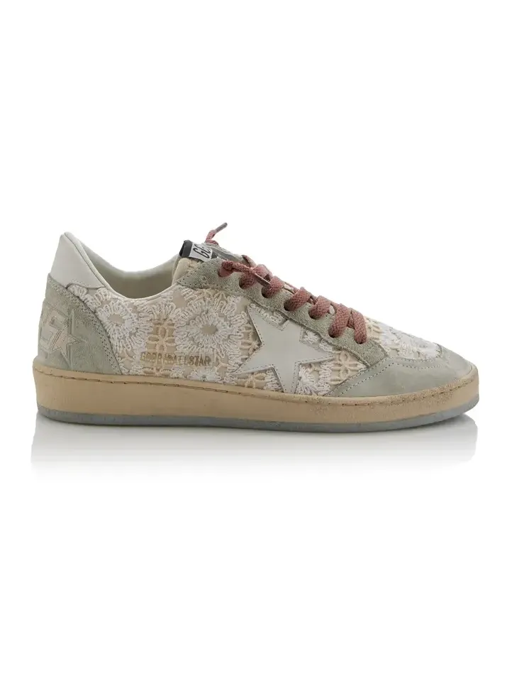 Golden Goose Ball Star Macrame-Suede Sneakers
