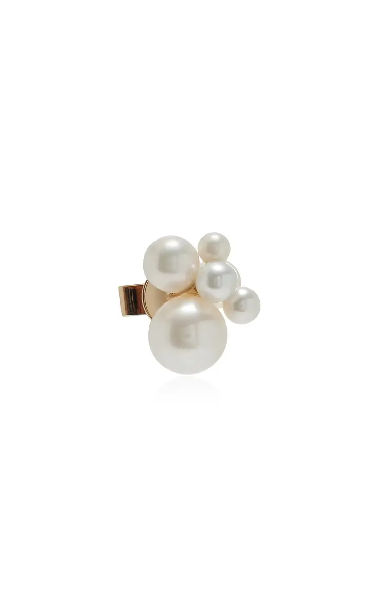 Sophie Bille Brahe Bisou 14K Yellow Gold Pearl Earring | Thumbnail 4 Sophie Bille Brahe Bisou 14K Yellow Gold Pearl Earring | Thumbnail 4