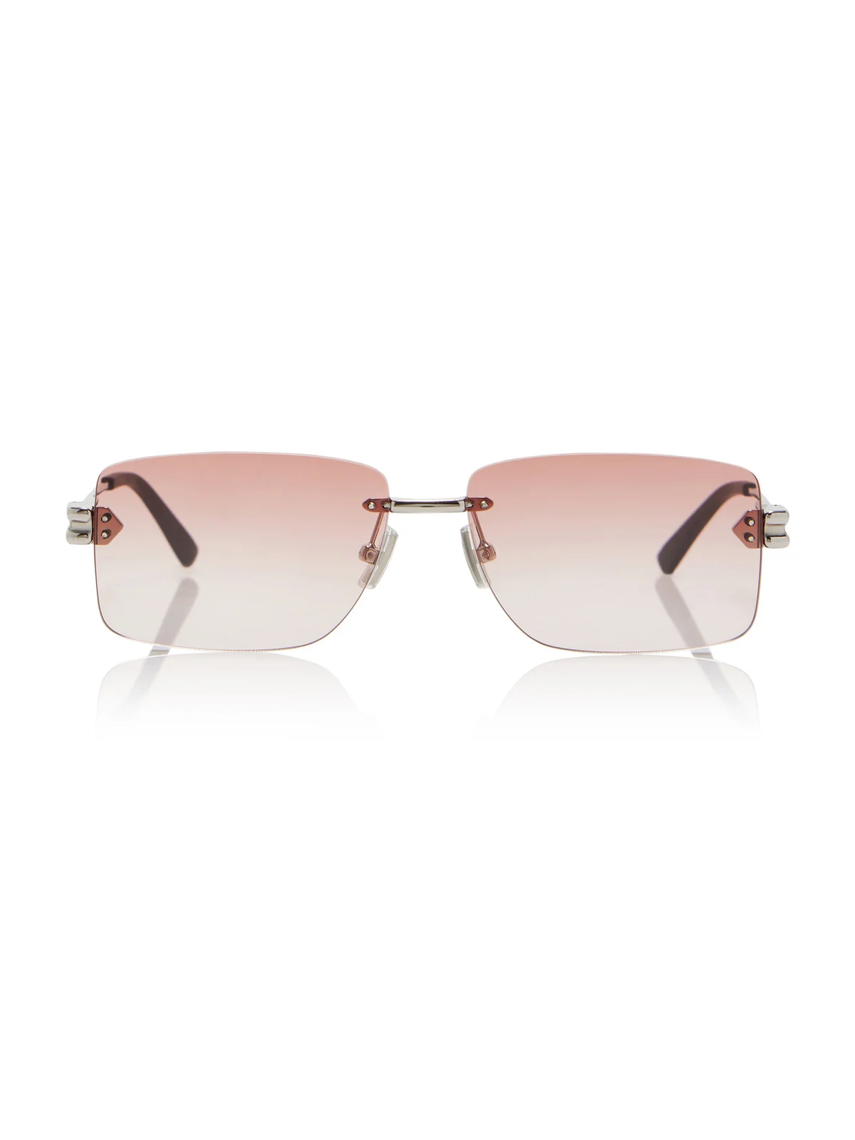 Bottega Veneta Rimless Square-Frame Metal Sunglasses