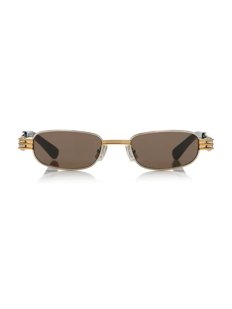 Bottega Veneta Bolt Square-Frame Metal Sunglasses