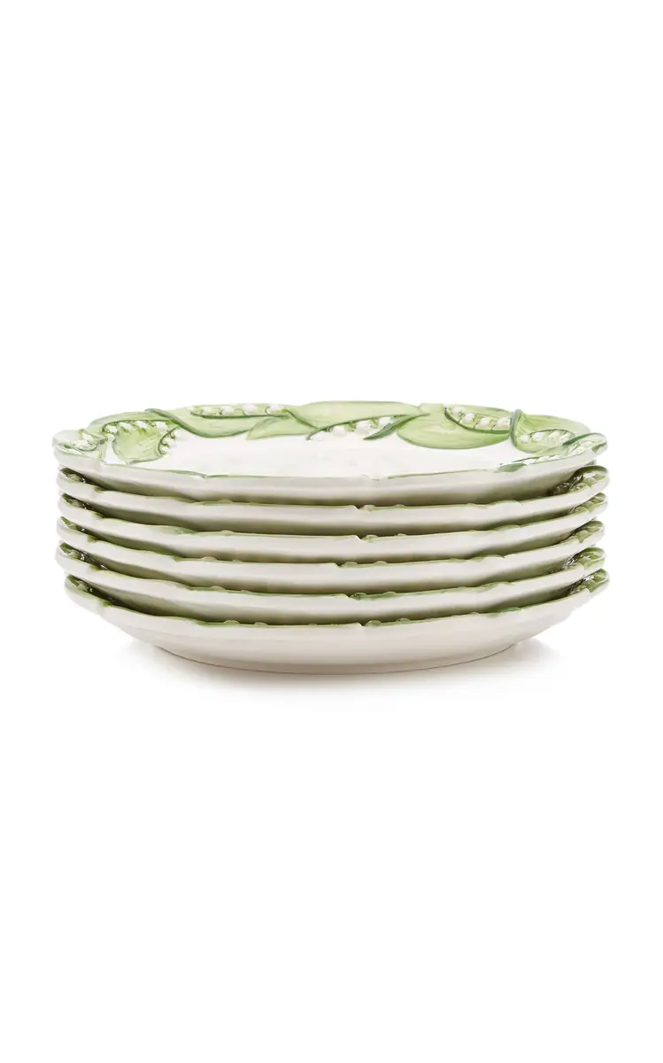 Moda Domus Set-of-Six Lily Of The Valley Ceramic Dinner Plates | Thumbnail 8 Moda Domus Set-of-Six Lily Of The Valley Ceramic Dinner Plates | Thumbnail 8