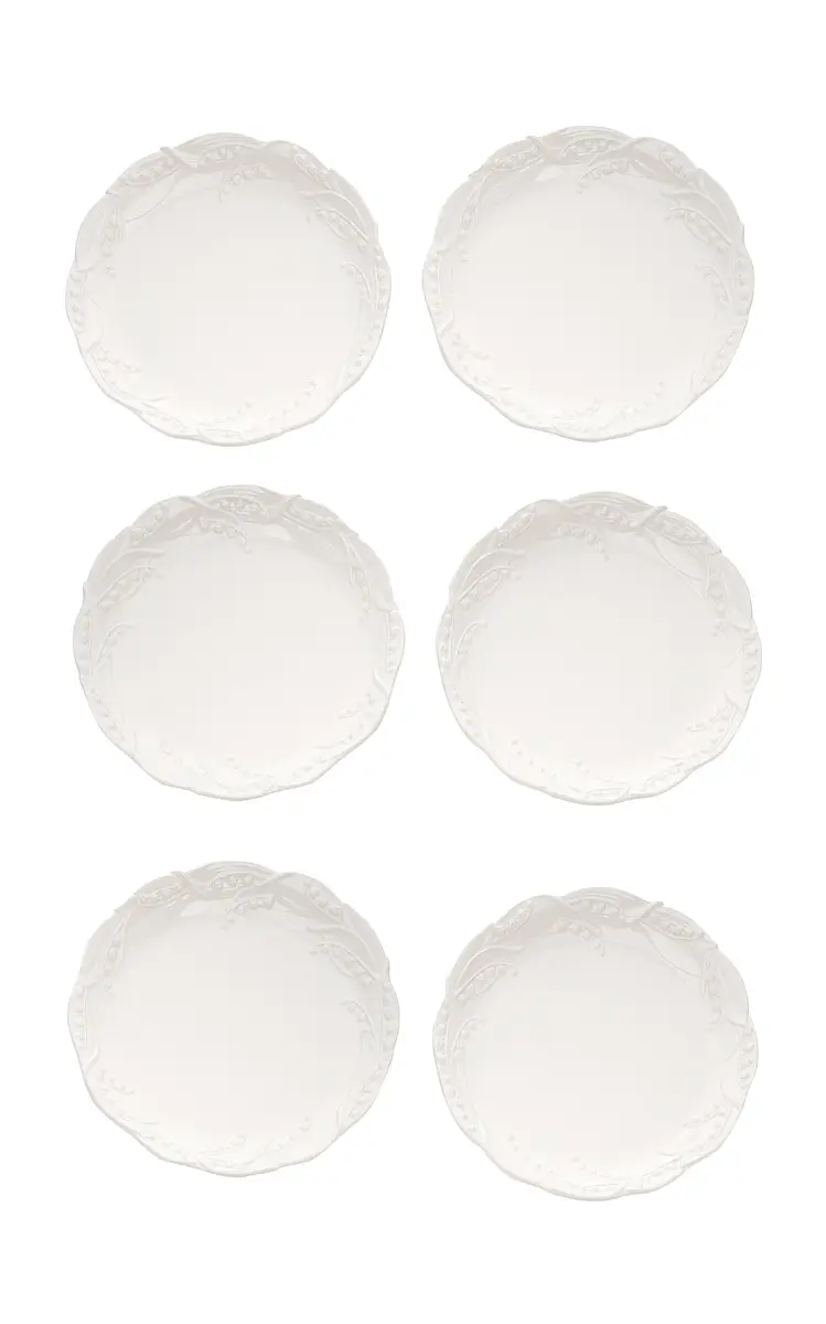 Moda Domus Set of 6 Lily of the Valley Ceramic Dinner Plates | Thumbnail 6 Moda Domus Set of 6 Lily of the Valley Ceramic Dinner Plates | Thumbnail 6