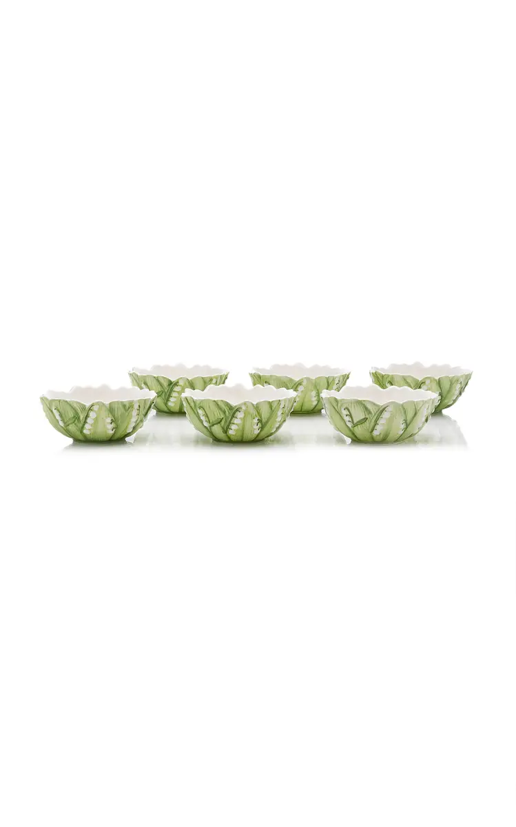 Moda Domus Set-of-Six Lily Of The Valley Ceramic Cereal Bowls - Green | Thumbnail 25 Moda Domus Set-of-Six Lily Of The Valley Ceramic Cereal Bowls - Green | Thumbnail 25