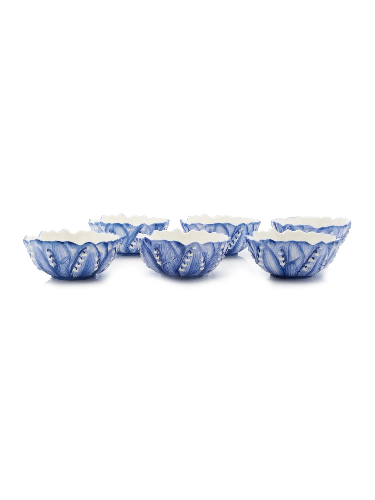 Moda Domus Set-of-Six Lily Of The Valley Ceramic Cereal Bowls