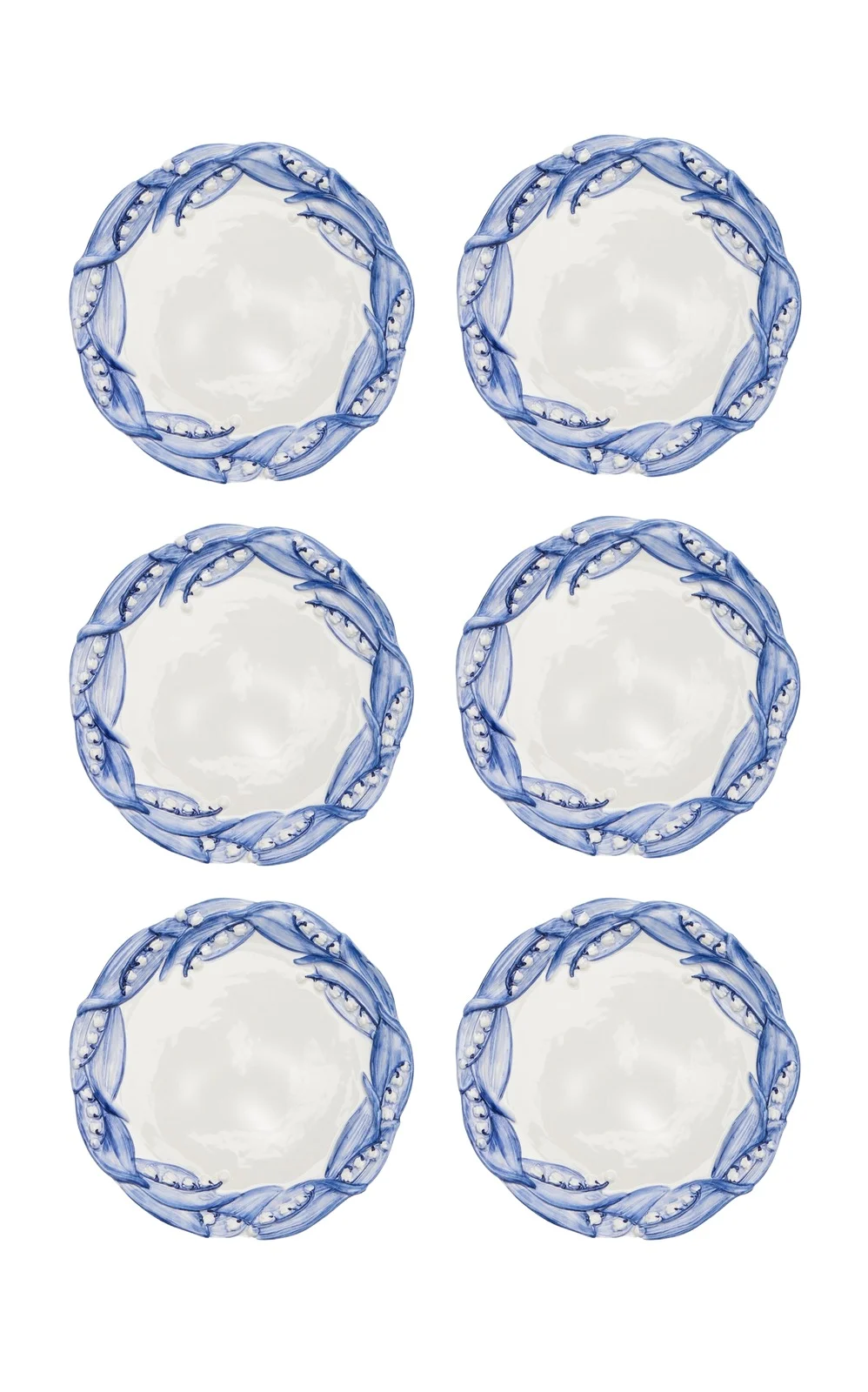 Moda Domus Set-of-Six Lily Of The Valley Ceramic Salad Plates