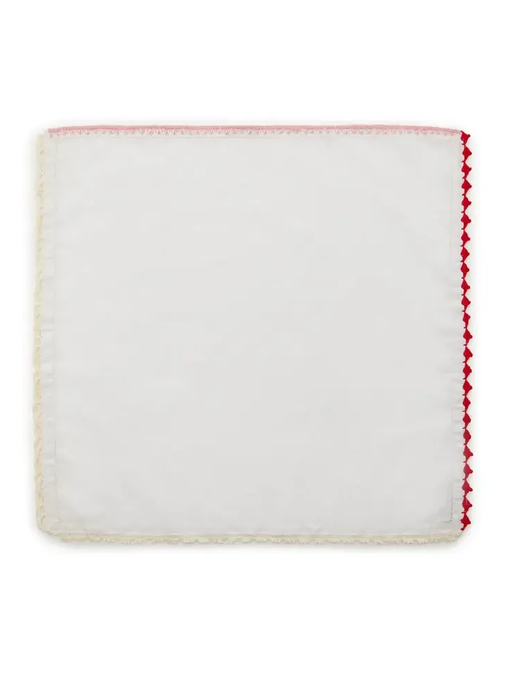 Gohar World Set-of-Two Á Jour & Crocheted Linen Dinner Napkins