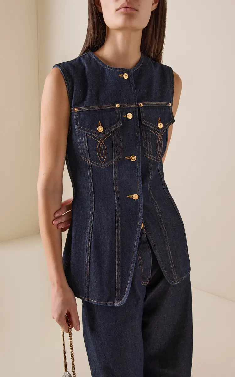 Versace La Vacanza Denim Vest | Thumbnail 2